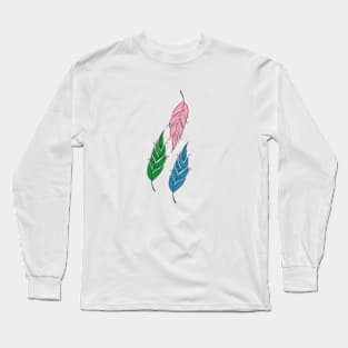 Three colorful feathers. Long Sleeve T-Shirt